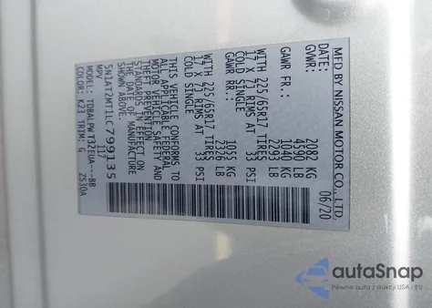 2020 Nissan Rogue S Fwd из США, поврежденный, VIN 5N1AT2MT1LC799135